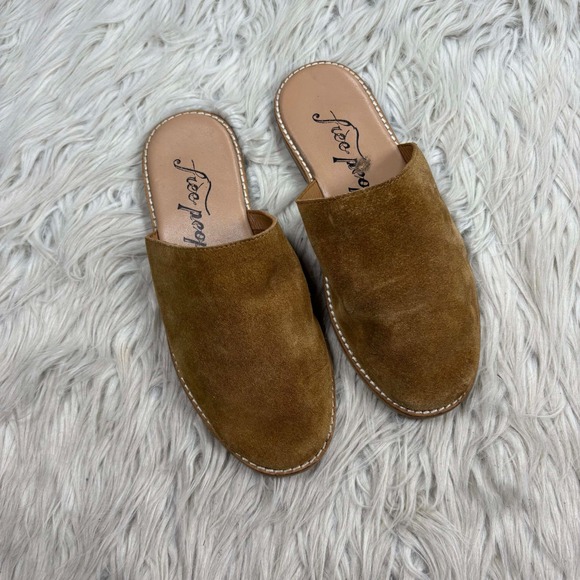 Free People Women's 36 US 6 Brown Tan Suede Coronada Mule Slip On Boho - Picture 2 of 6